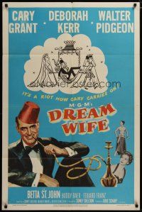 3h301 DREAM WIFE 1sh '53 great art of smoking Cary Grant & sexy Deborah Kerr!