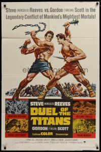3h305 DUEL OF THE TITANS 1sh '63 Sergio Corbucci, Steve Hercules Reeves vs Gordon Tarzan Scott!