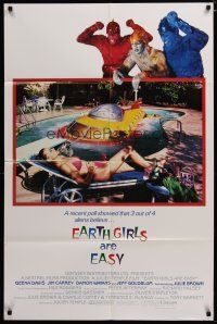 3h309 EARTH GIRLS ARE EASY int'l 1sh '89 completely different image of just Geena Davis in bikini!