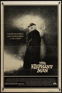 3h316 ELEPHANT MAN 1sh '80 John Hurt is not an animal, Anthony Hopkins, directed by David Lynch!
