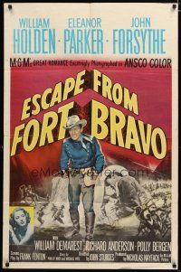 3h323 ESCAPE FROM FORT BRAVO 1sh '53 cowboy William Holden, Eleanor Parker, John Sturges directed!
