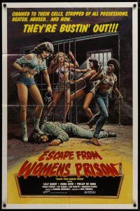 3h325 ESCAPE FROM WOMEN'S PRISON 1sh '84 lesbian penitentiary sex, cool wild sexy artwork!