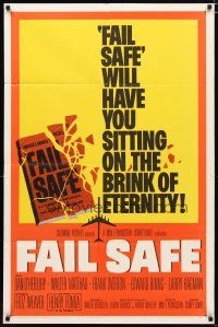 3h334 FAIL SAFE 1sh '64 the shattering worldwide bestseller directed by Sidney Lumet!