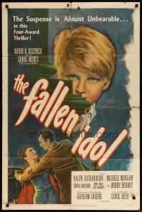 3h335 FALLEN IDOL 1sh '49 Ralph Richardson, directed by Carol Reed, written by Graham Greene!