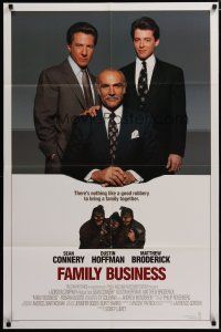 3h336 FAMILY BUSINESS int'l 1sh '89 great image of Sean Connery, Dustin Hoffman, Matthew Broderick!