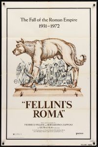 3h345 FELLINI'S ROMA 1sh '72 Italian Federico classic, the fall of the Roman Empire!