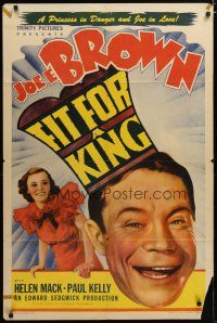 3h350 FIT FOR A KING 1sh R40s wonderful artwork of smiling big mouth Joe E. Brown wearing crown!