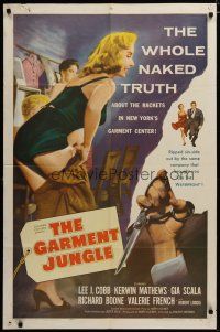 3h378 GARMENT JUNGLE 1sh '57 Lee J. Cobb, the whole naked truth about New York's garment center!