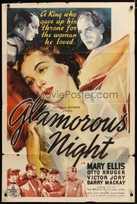 3h388 GLAMOROUS NIGHT 1sh '37 beautiful Mary Ellis, directed by Drian Desmond Hurst!