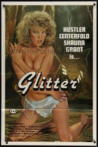 3h390 GLITTER 1sh '83 full-length image of sexy naked Hustler centerfold Shauna Grant!