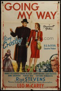 3h395 GOING MY WAY style A 1sh '44 Bing Crosby & Barry Fitzgerald in Leo McCarey's classic!