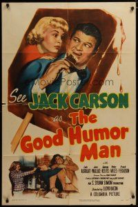 3h398 GOOD HUMOR MAN 1sh '50 great image of Jack Carson eating ice cream bar & Lola Albright