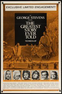 3h409 GREATEST STORY EVER TOLD limited engagement style 1sh '65 George Stevens, Von Sydow as Jesus!