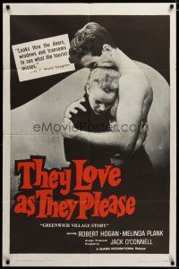 3h412 GREENWICH VILLAGE STORY 1sh '63 marijuana parties, They Love As They Please!