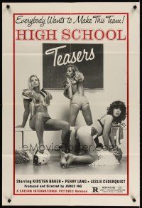 3h444 HIGH SCHOOL TEASERS 1sh '81 sexy cheerleaders in football pads & little else!