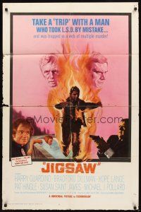 3h508 JIGSAW 1sh '68 Michael J. Pollard, Bradford Dillman, LSD drug classic!