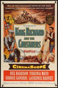 3h532 KING RICHARD & THE CRUSADERS 1sh '54 Rex Harrison, Virginia Mayo, George Sanders