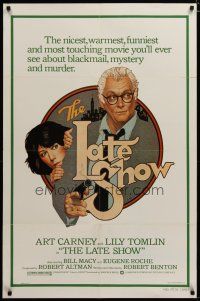 3h552 LATE SHOW 1sh '77 great artwork of Art Carney & Lily Tomlin by Richard Amsel!