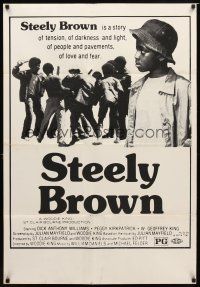 3h567 LONG NIGHT 1sh '76 Woodie King Jr., cool image of cast fighting, Steely Brown!