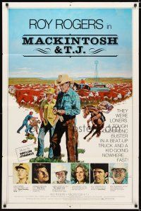 3h581 MACKINTOSH & T.J. 1sh '75 Robert Tanenbaum art of Roy Rogers & cattle!