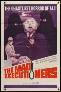 3h582 MAD EXECUTIONERS 1sh '65 Der Henker von London, German horror, black-hooded avengers!