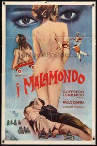 3h588 MALAMONDO int'l 1sh '64 completely different sexy art, way-out Italian documentary!