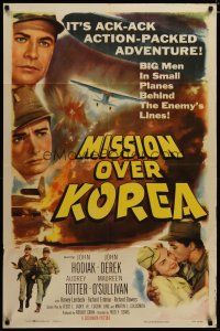 3h621 MISSION OVER KOREA 1sh '53 big men in small planes, cool art of spotter plane!