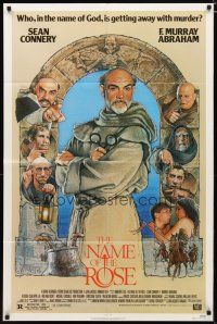 3h653 NAME OF THE ROSE 1sh '86 Der Name der Rose, great Drew Struzan art of Sean Connery as monk!