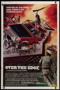 3h683 OVER THE EDGE 1sh '79 Matt Dillion, Jonathan Kaplan cult classic, different Obrero art!