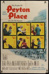 3h701 PEYTON PLACE 1sh '58 Lana Turner, from the novel of small town life by Grace Metalious