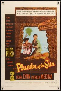 3h711 PLUNDER OF THE SUN 1sh '53 Glenn Ford, Diana Lynn, a sin-strewn terror-trek!