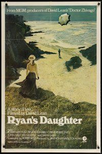 3h751 RYAN'S DAUGHTER pre-awards style A 1sh '70 David Lean, Sarah Miles, Lesser beach art!