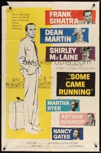 3h798 SOME CAME RUNNING 1sh '59 full-length art of Frank Sinatra w/Dean Martin, Shirley MacLaine
