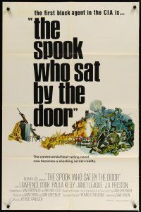 3h815 SPOOK WHO SAT BY THE DOOR 1sh R70s Lawrence Cook, Paula Kelly, Sam Greenlee novel, Gogos art