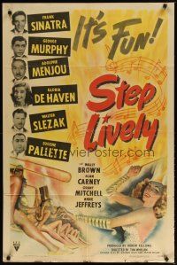 3h824 STEP LIVELY style A 1sh '44 Frank Sinatra, George Murphy, Adolphe Menjou, sexy musical art!