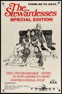 3h825 STEWARDESSES special edition style 1sh '69 most talked about girls in America, 3D to 3XXX!