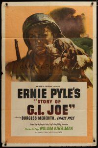 3h830 STORY OF G.I. JOE 1sh '45 William Wellman, art of Burgess Meredith as journalist Ernie Pyle!