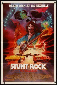 3h833 STUNT ROCK 1sh '80 death wish at 120 decibels, art of rock & roll and muscle cars!