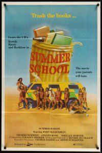 3h837 SUMMER SCHOOL 1sh '77 art of sexy teens on the beach, the movie your parents will hate!