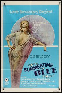 3h838 SUMMERTIME BLUE 1sh '78 love becomes desire & passion burns bright in the heat of the night!