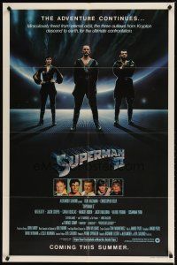 3h840 SUPERMAN II teaser 1sh '81 Christopher Reeve, Terence Stamp, great image of villains!