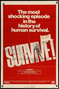 3h844 SURVIVE 1sh '76 Rene Cardona's Supervivientes de los Andes, true cannibalism story!