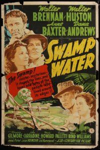 3h846 SWAMP WATER 1sh '41 Jean Renoir, art of top stars by the sinister mysterious swamp!