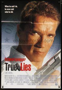 3h902 TRUE LIES style B DS 1sh '94 Arnold Schwarzenegger, Jamie Lee Curtis, sexy Tia Carrere!