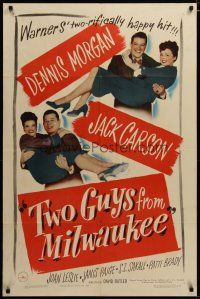 3h908 TWO GUYS FROM MILWAUKEE 1sh '46 Dennis Morgan, Jack Carson, Joan Leslie, Janis Paige