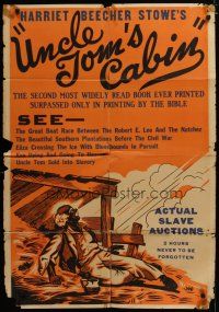 3h915 UNCLE TOM'S CABIN 1sh '40s from Harriet Beecher Stowe's classic, Tom Shows!