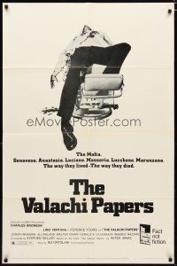 3h922 VALACHI PAPERS 1sh '72 directed by Terence Young, image of corpse in barber's chair!