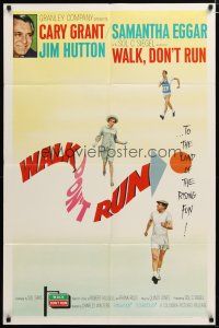 3h935 WALK DON'T RUN 1sh '66 Cary Grant & Samantha Eggar at Tokyo Olympics!