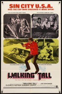 3h936 WALKING TALL int'l 1sh '73 cool images of Joe Don Baker as Buford Pusser, classic!