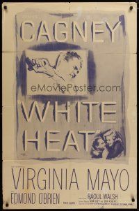 3h953 WHITE HEAT 1sh R56 James Cagney is Cody Jarrett, classic film noir, top of the world, Ma!